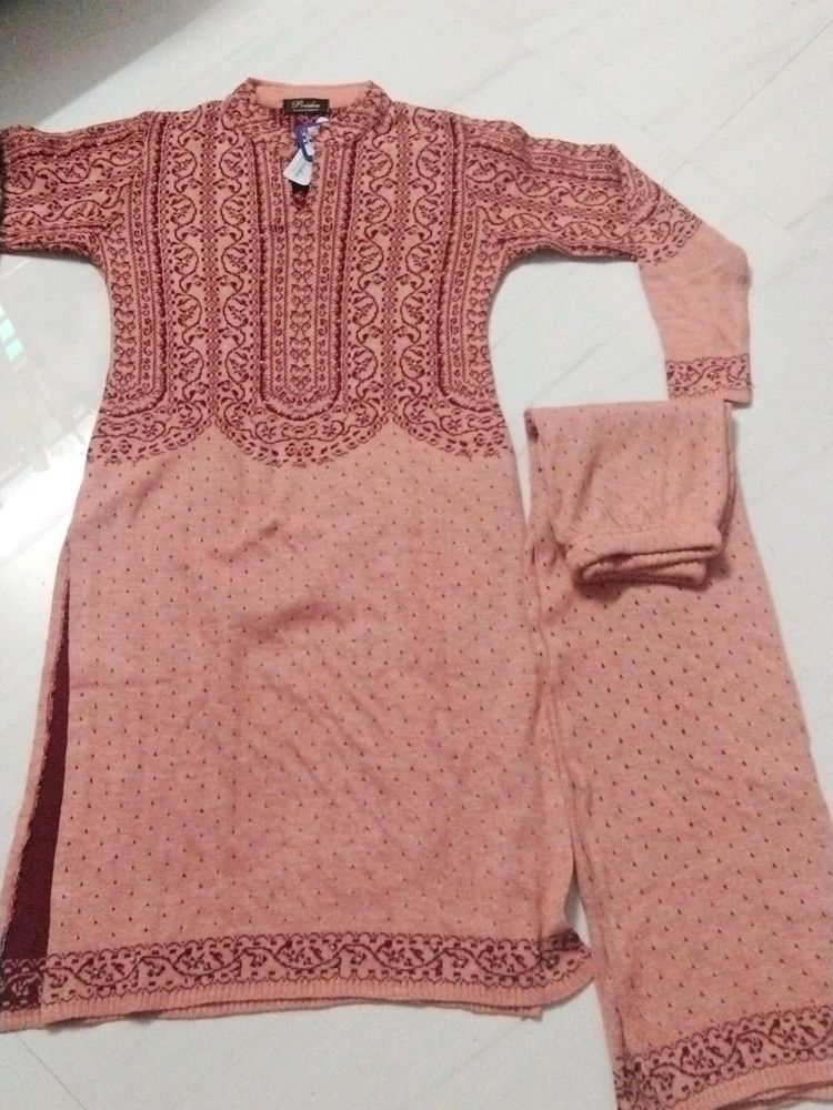 Winter Kurta Set With Bottomwear