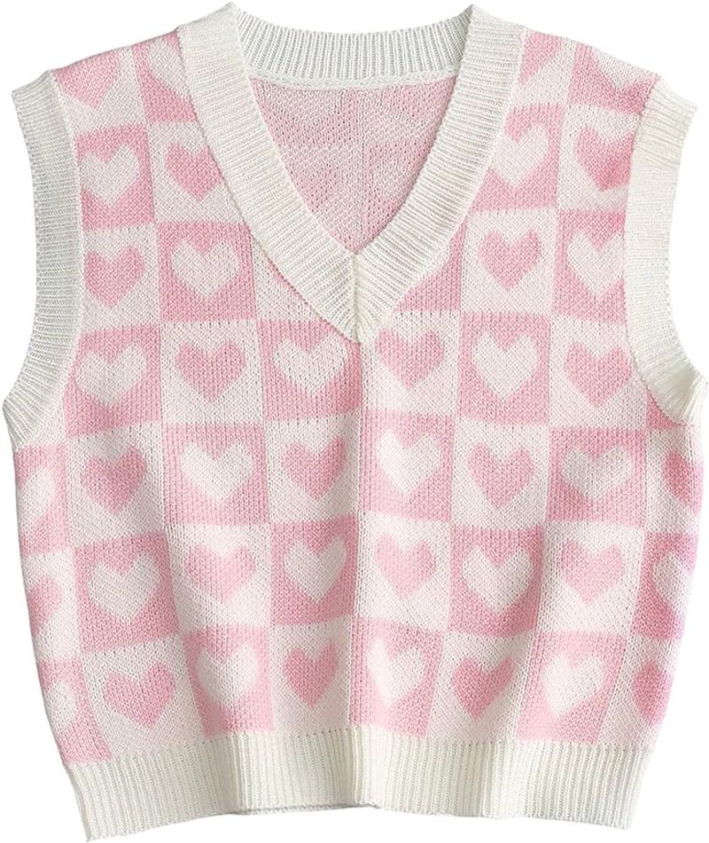 Pink Heart Sweater Vest