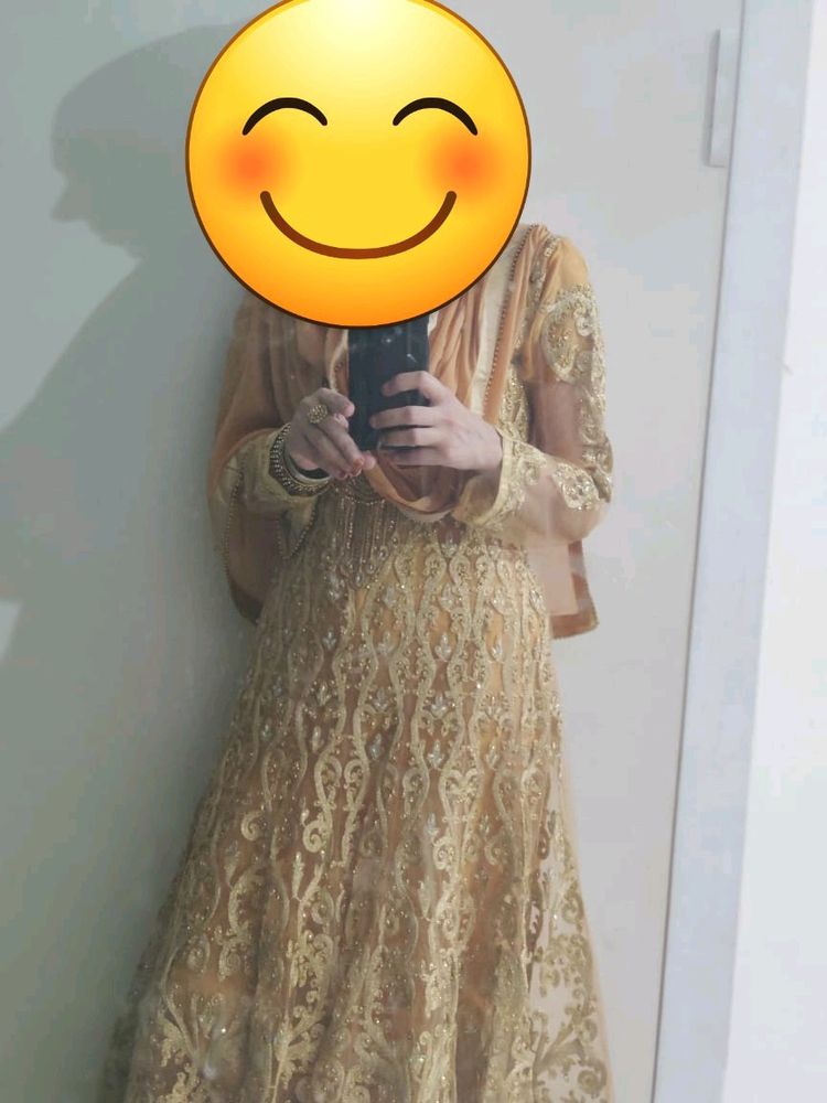 Golden Anarkali Now Available In Offer