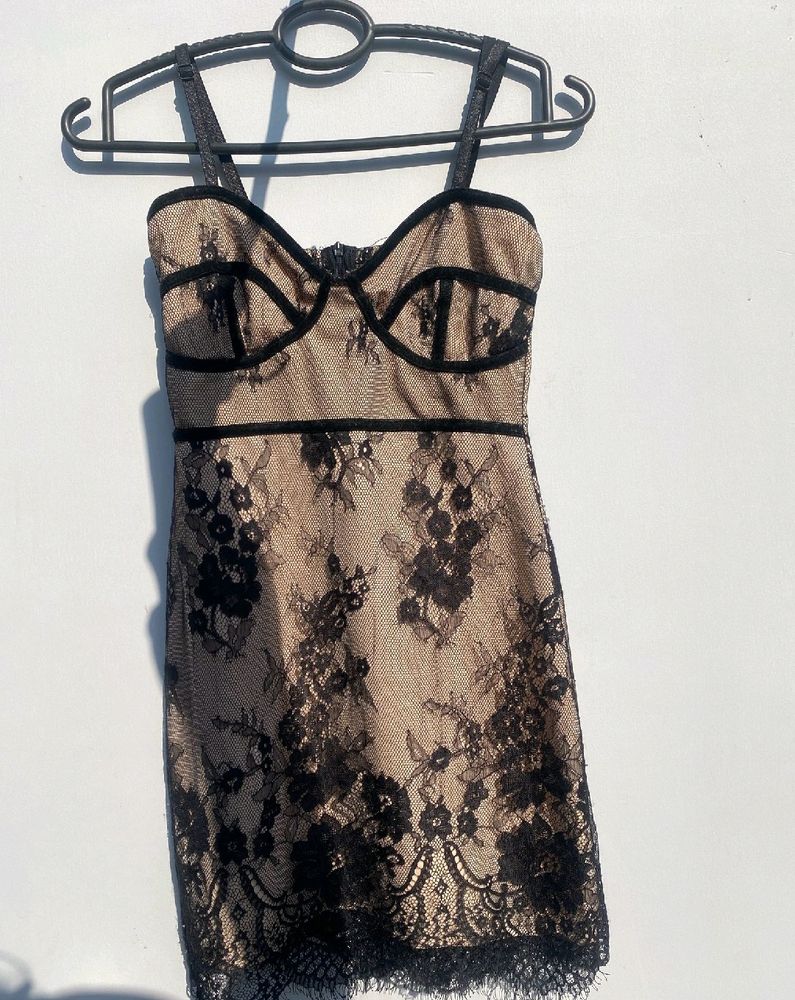 Unused Nude Colour Lacey Bodycon Dress