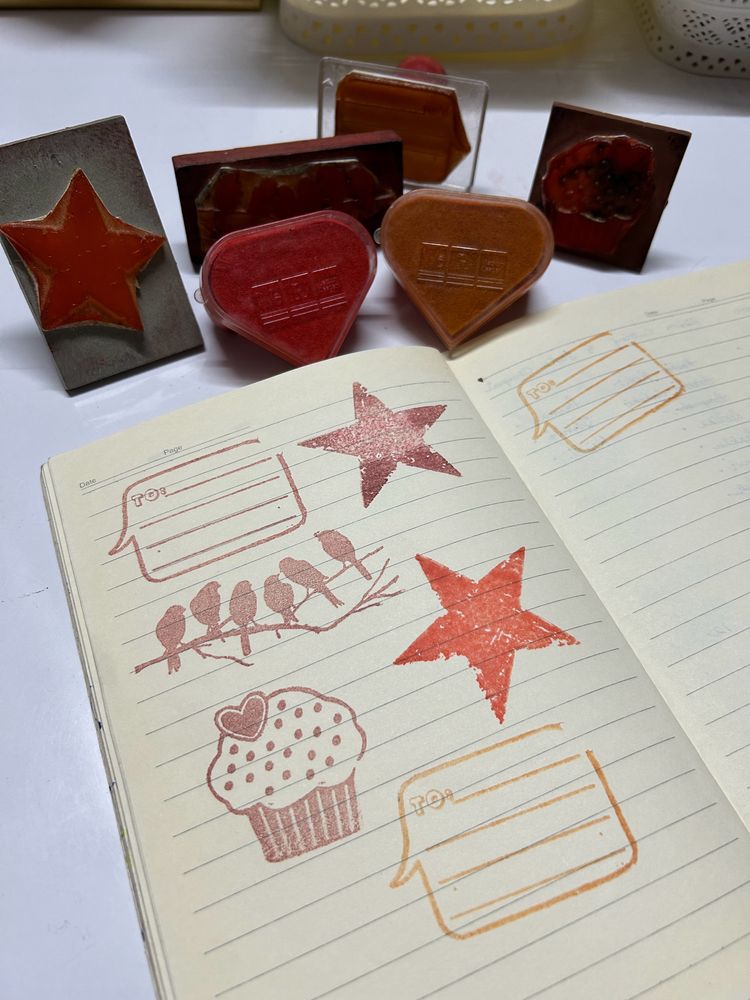 Stamps And ink Pads Set