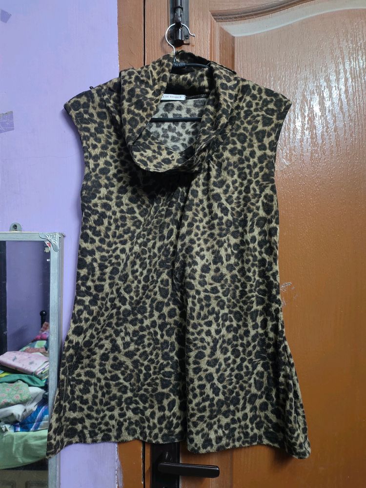 Animal Print Sleeveless Top