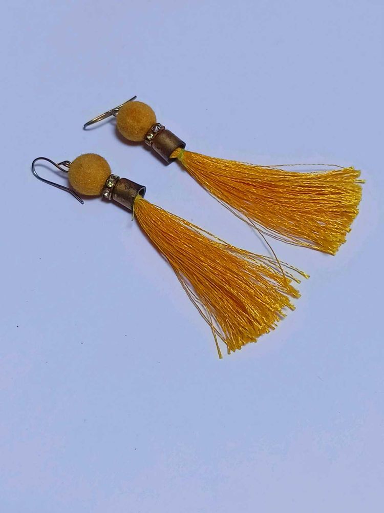 Yellow Earrings For Haldi Ceremony