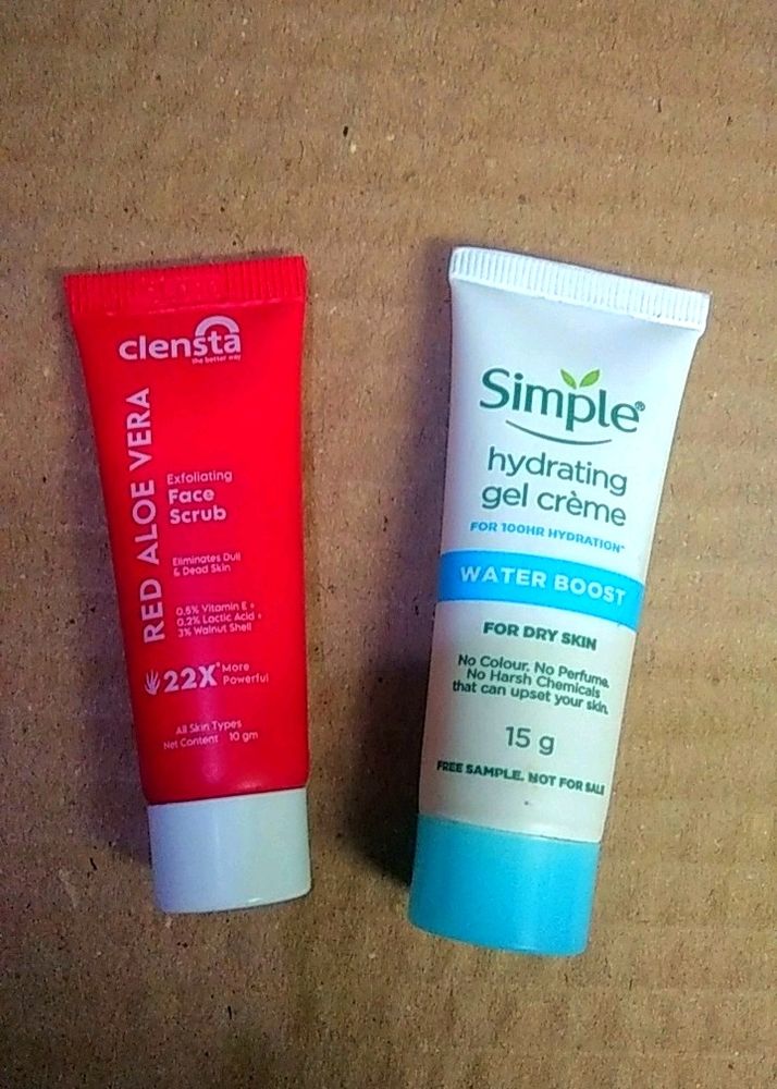 Face And Lip Scrub +Hydrating Gel Cream