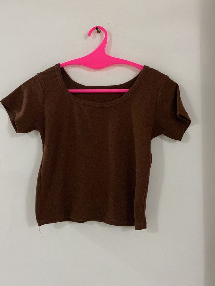 Brown Crop Top