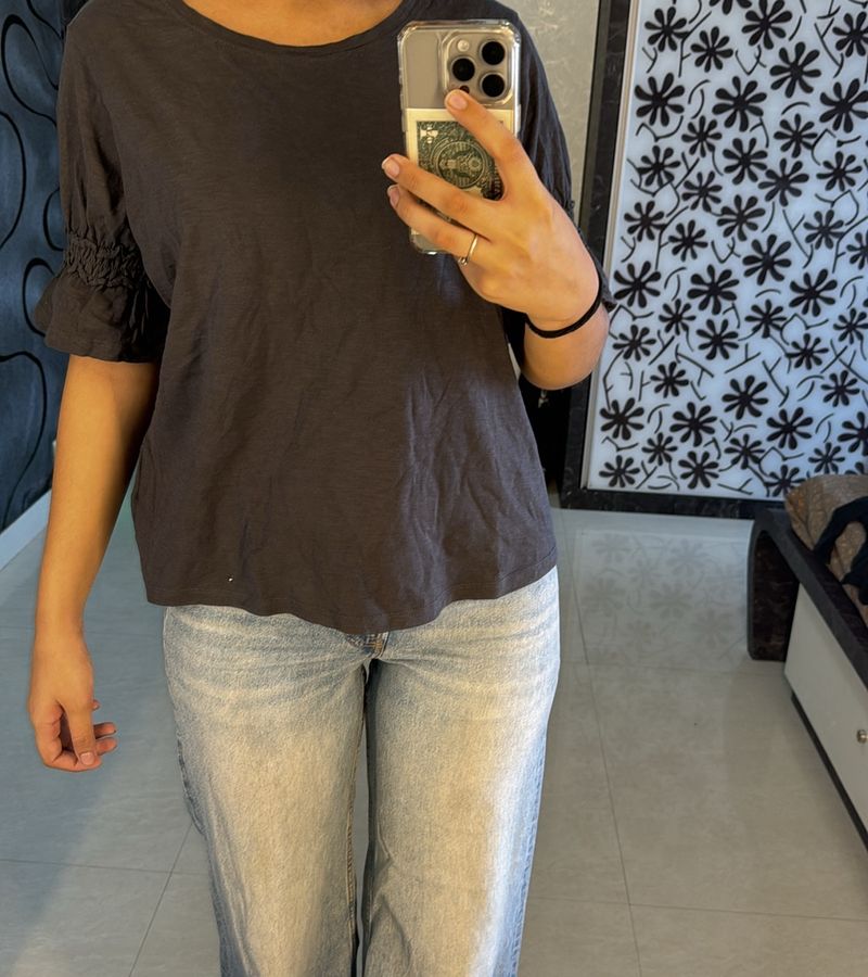 Grey Tshirt Top For Women