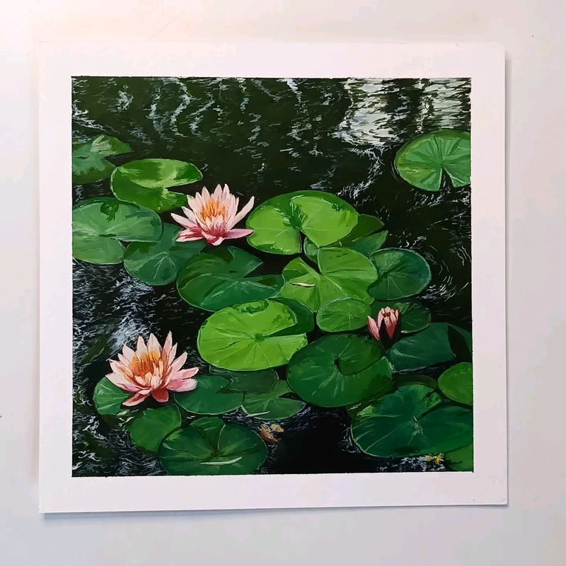 Waterlily Gouache Painting