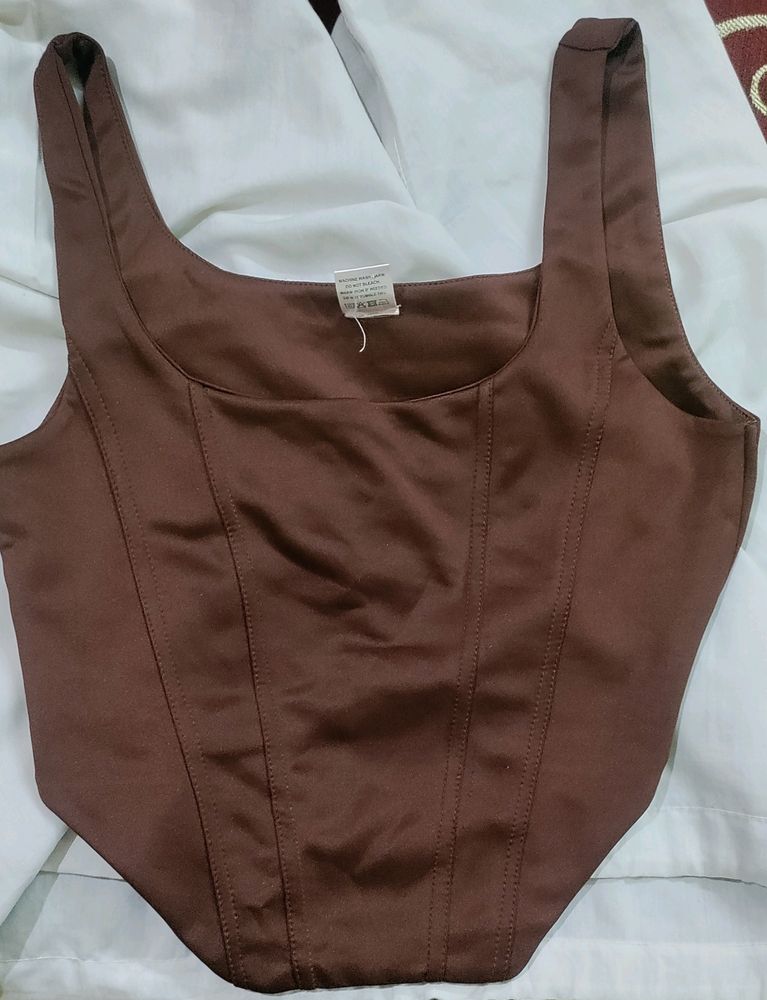 SSS Brown Fitted Corset Top