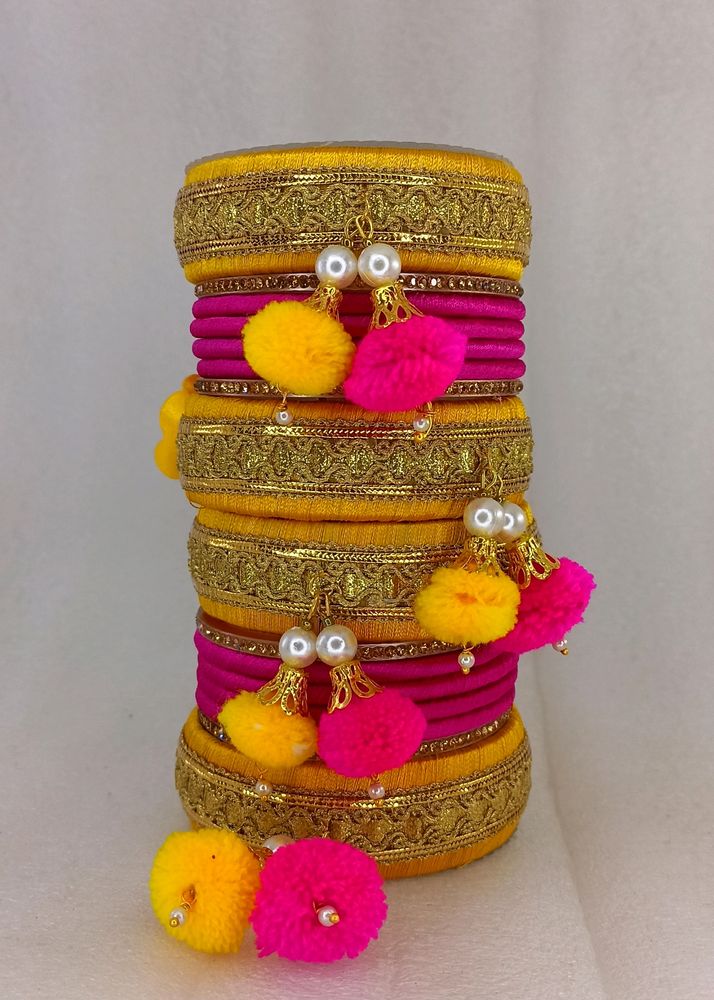 Haldi Ceremony Pom pom Work Bangles