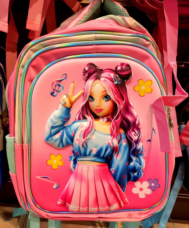 Kids 3D Girl Print High Quality Pink Color Bag