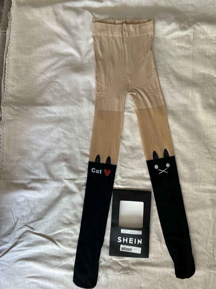 Shein Skin & Black Designer Full Length Socks