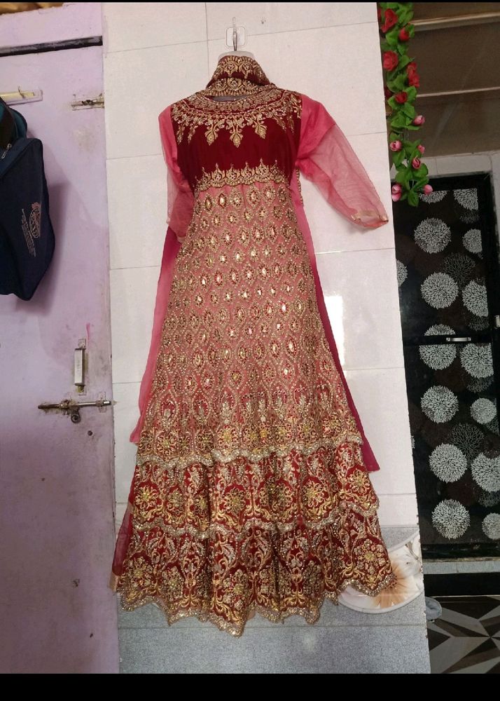 Red Bride Gown With Dupptta