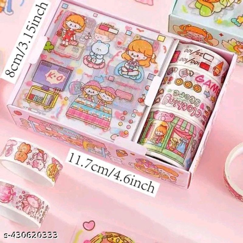 Kawaii Washi Tape Set: 4 rolls of colorful tap