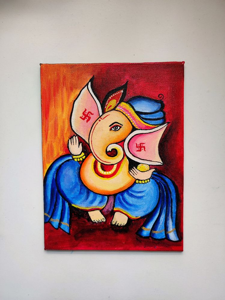 Ganesha Painting On Canvas