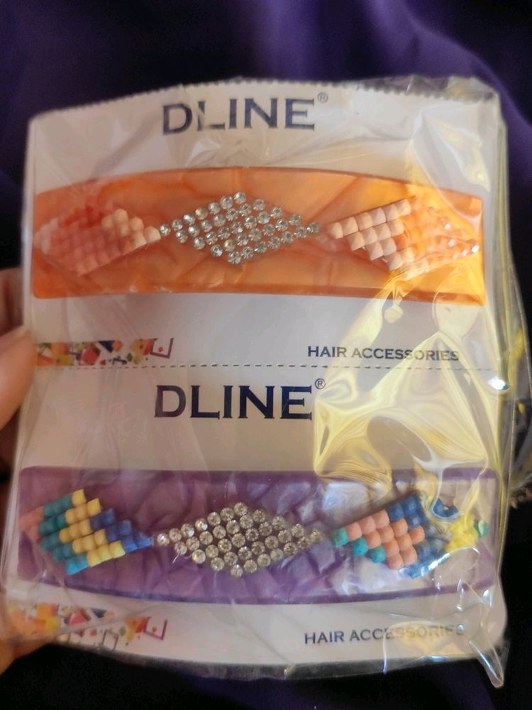 2 Packed Diamond Studded Hair Pins / Clips