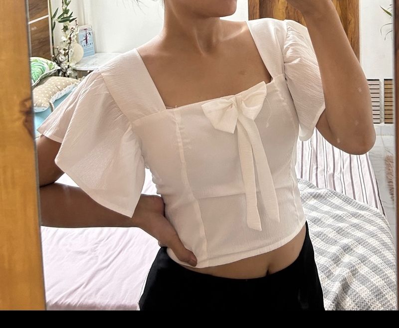 White Top With Bow