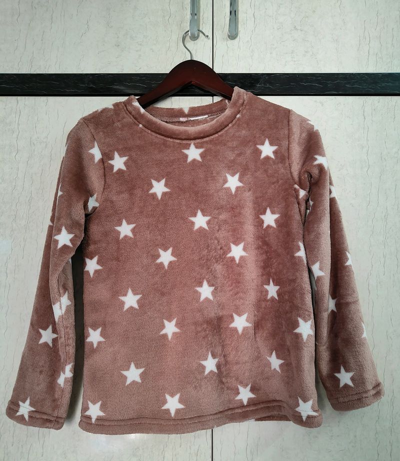 Muave Full Sleeves Star Printed Sweatshirt