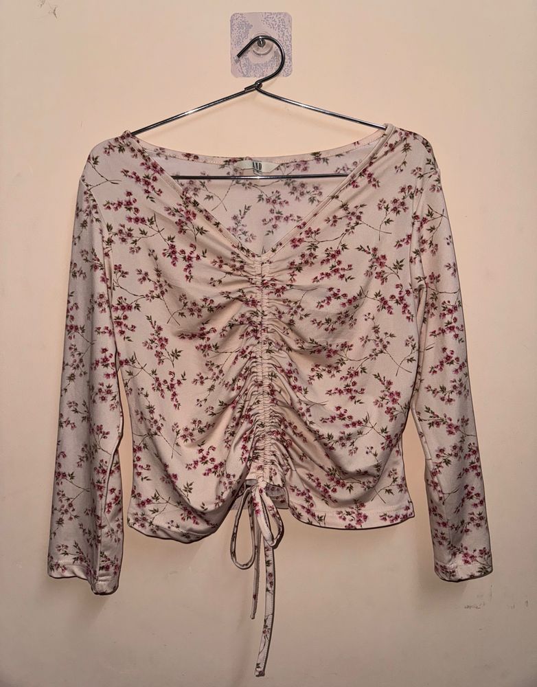 Floral Pink Long Sleeves Top