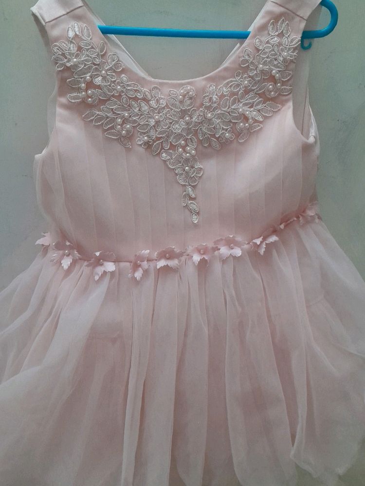 Baby Pink Net Dress Hopscotch