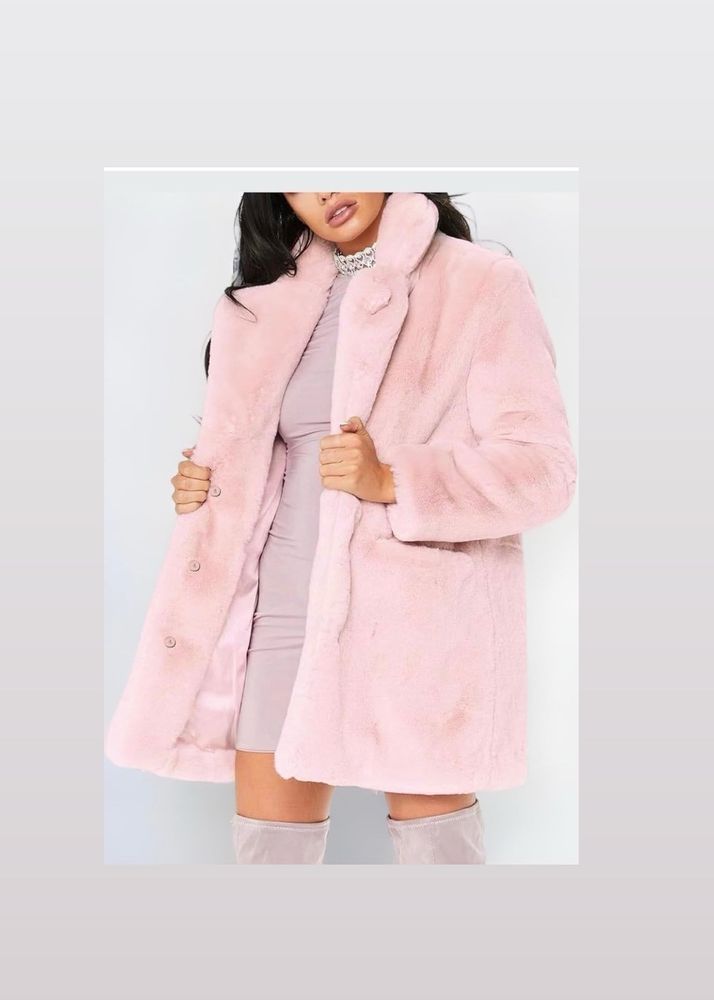 Warm Lapel Faux Fur Fuzzy Coat Jacket Overcoat