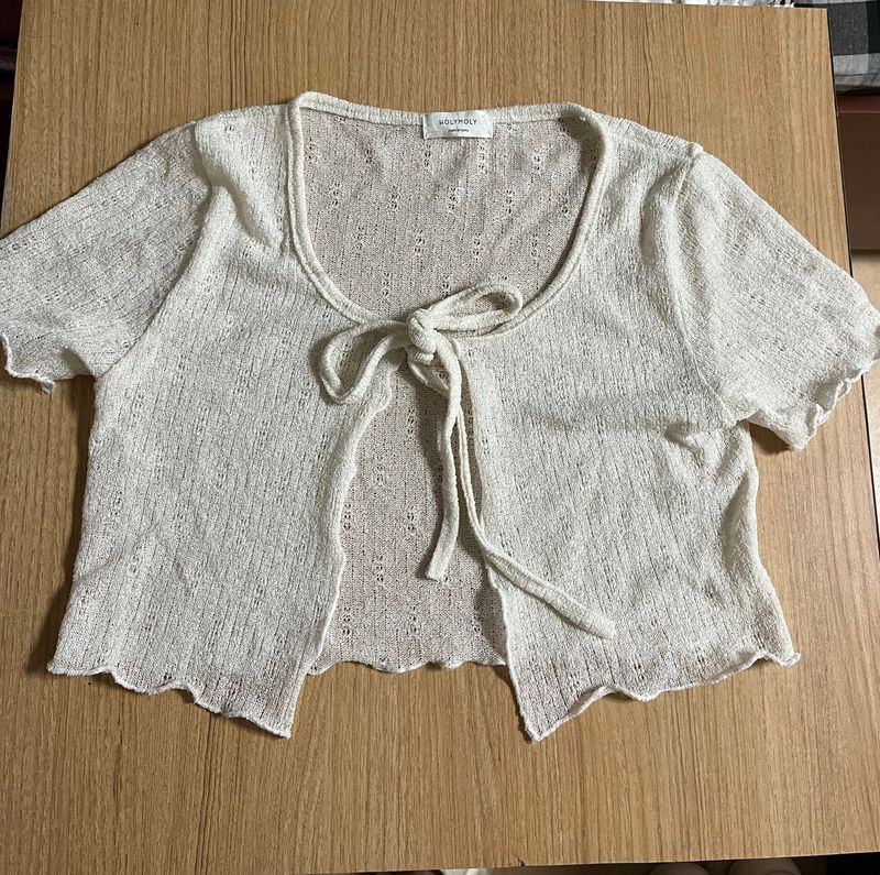 Beige Cropped Shrug , Holy Moly By Korean