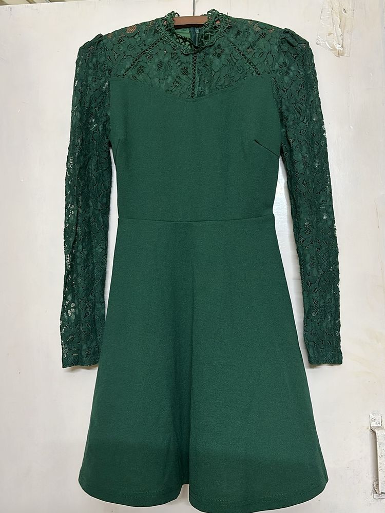 Dark Green Lace Dress