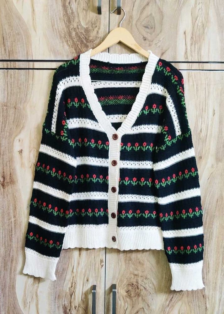 Black Designer Cardigan Size-46-48