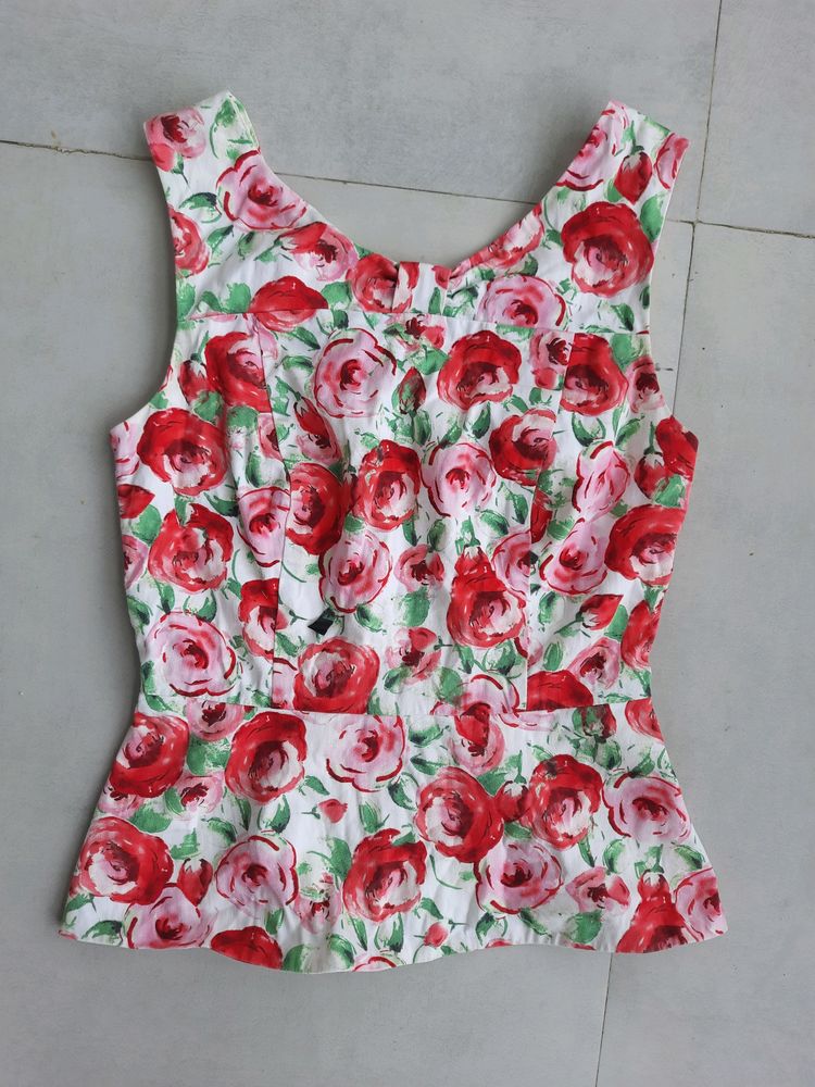 Beautiful Floral Rose Top For Women