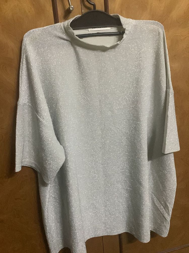 Silver Shimmer Oversized Tshirt