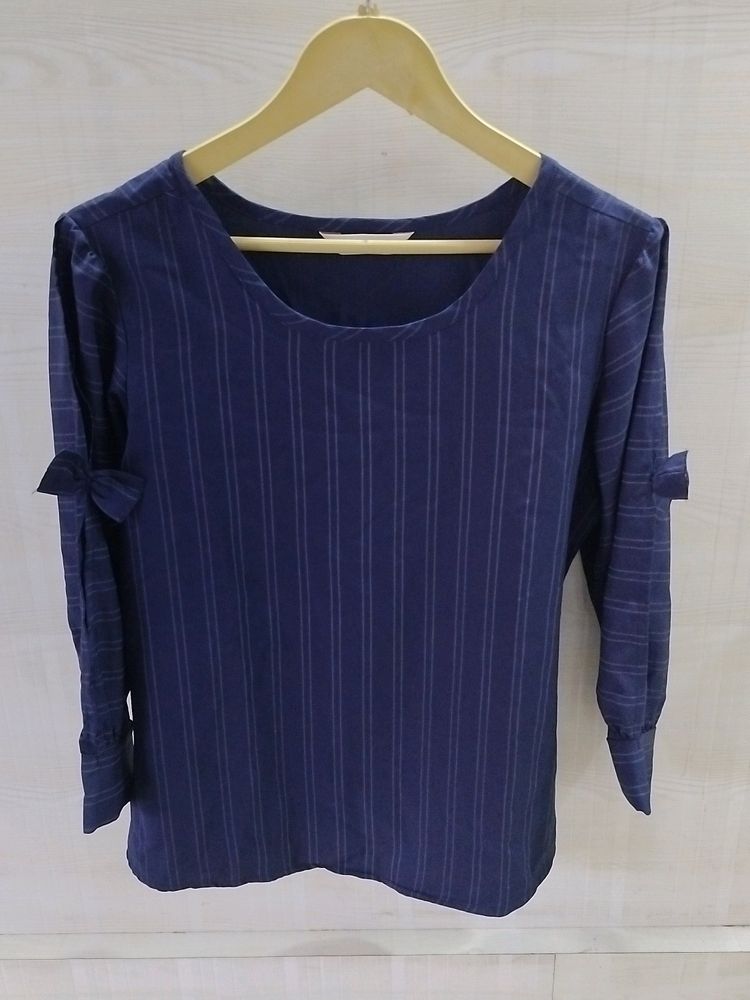 Navy Blue Stripes Top