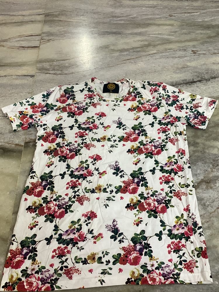 A beautiful cotton floral printed white top