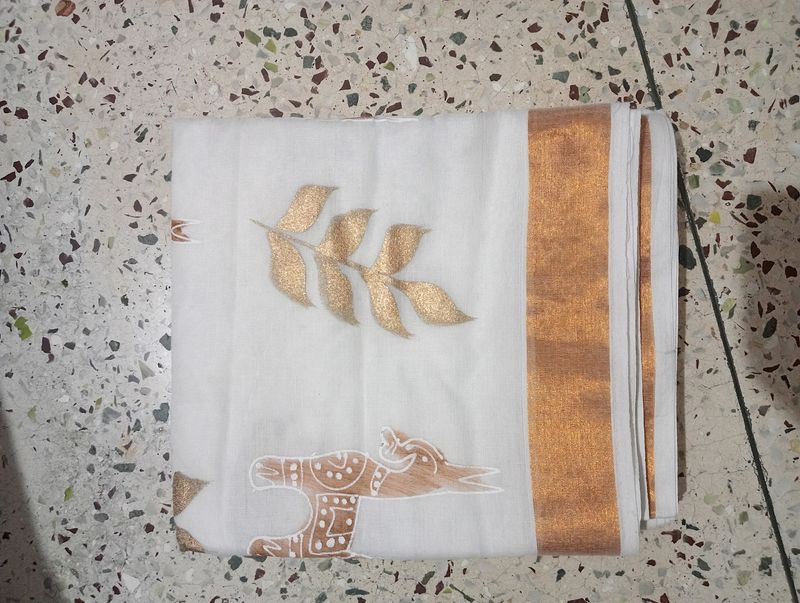 Hand Painted Handloom Saree