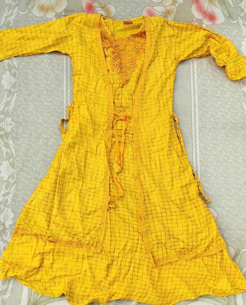 A-line Yellow Kurti