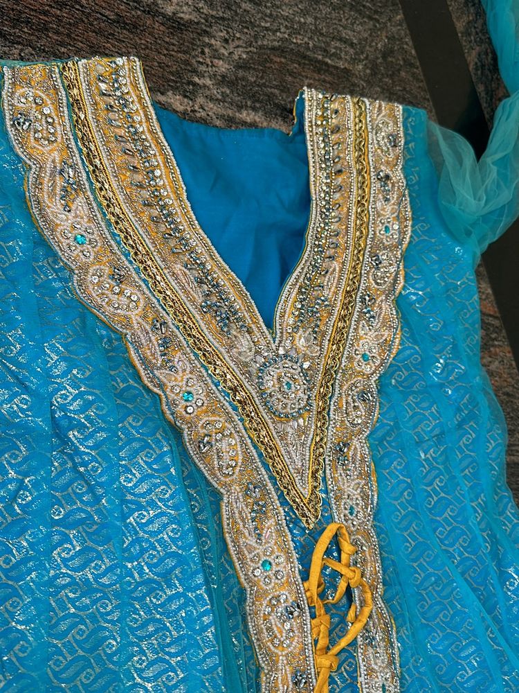 Sky Blue Anarkali Set