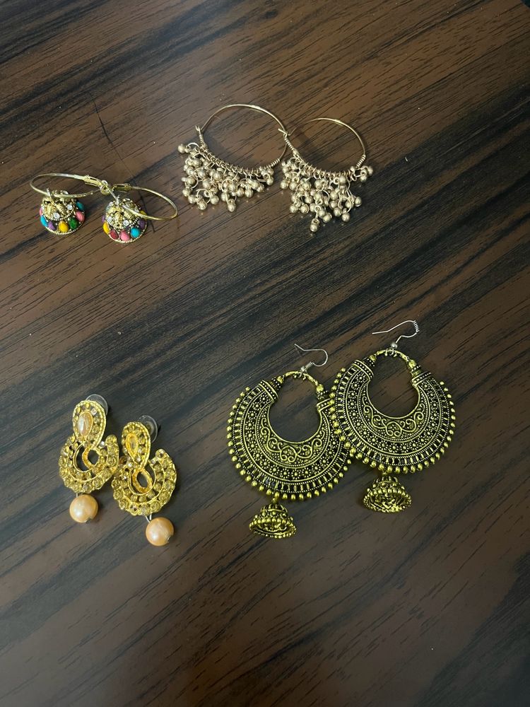 4 Pair of Golden Earrings