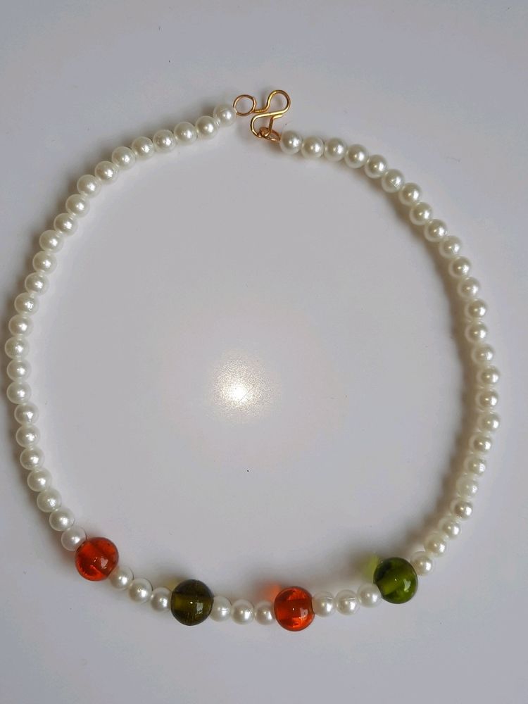 Orange & Green Flag Color Necklace