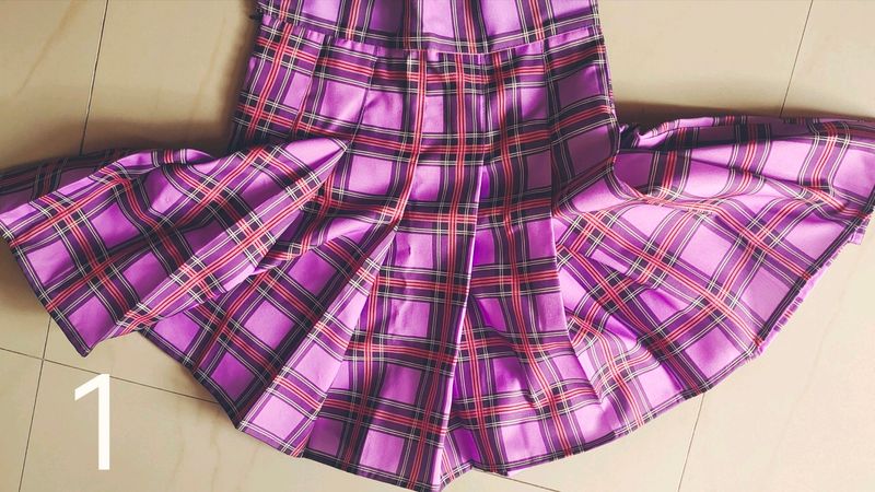 New Mini Tennis Checkered Skirt