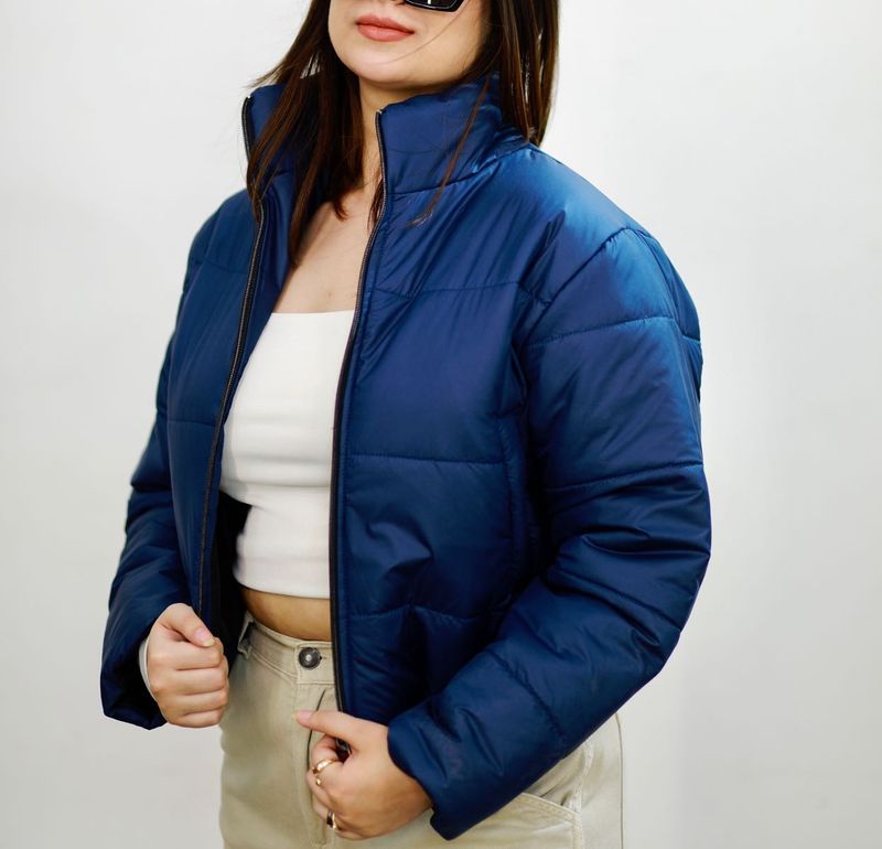 Womens brand new blue jacket slightly cropped