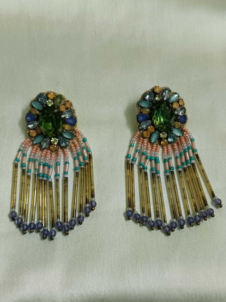 Stone Work Statement Earring