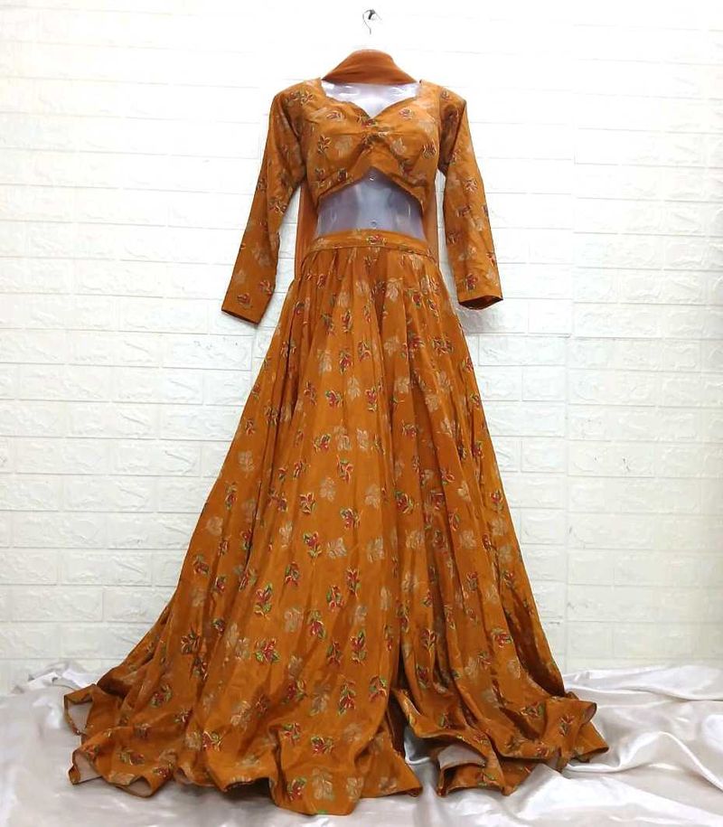 Mustard Yellow Printed Lehenga Choli