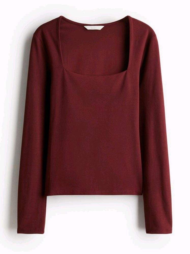 H&M Square Neck Top(Burgundy)