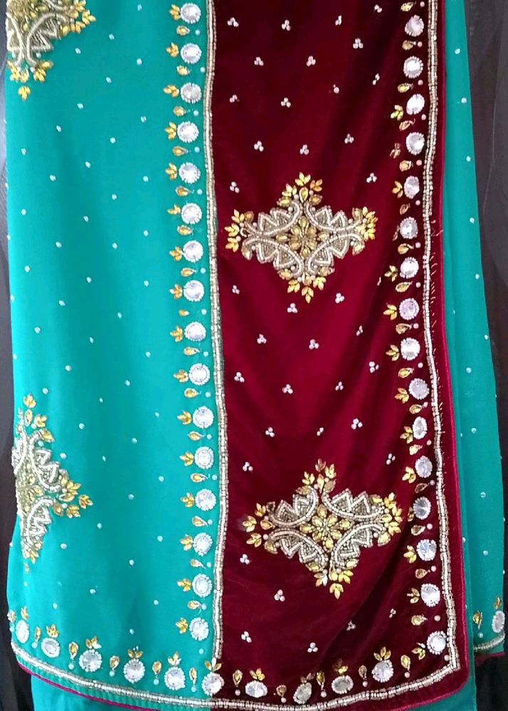 (1)New Wedding Saree With Blouse