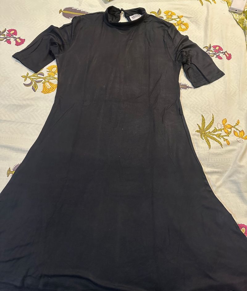 Koovs A Line Black Dress