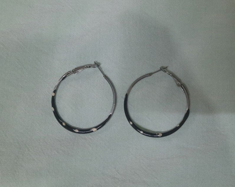 Black & White Hoop Earrings