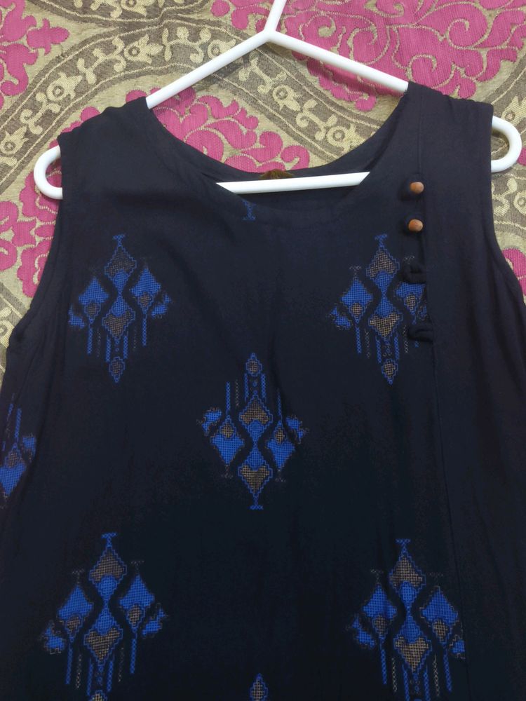 Black Printed Kurta