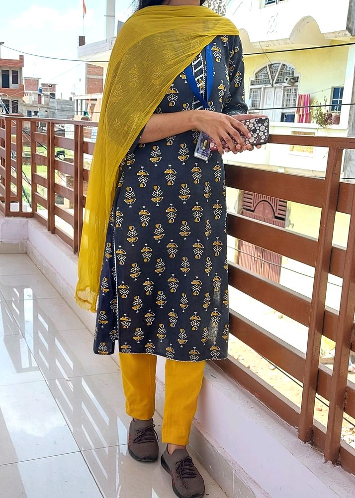 Mustard Yellow 🟡 Kurta Pant Set ❤