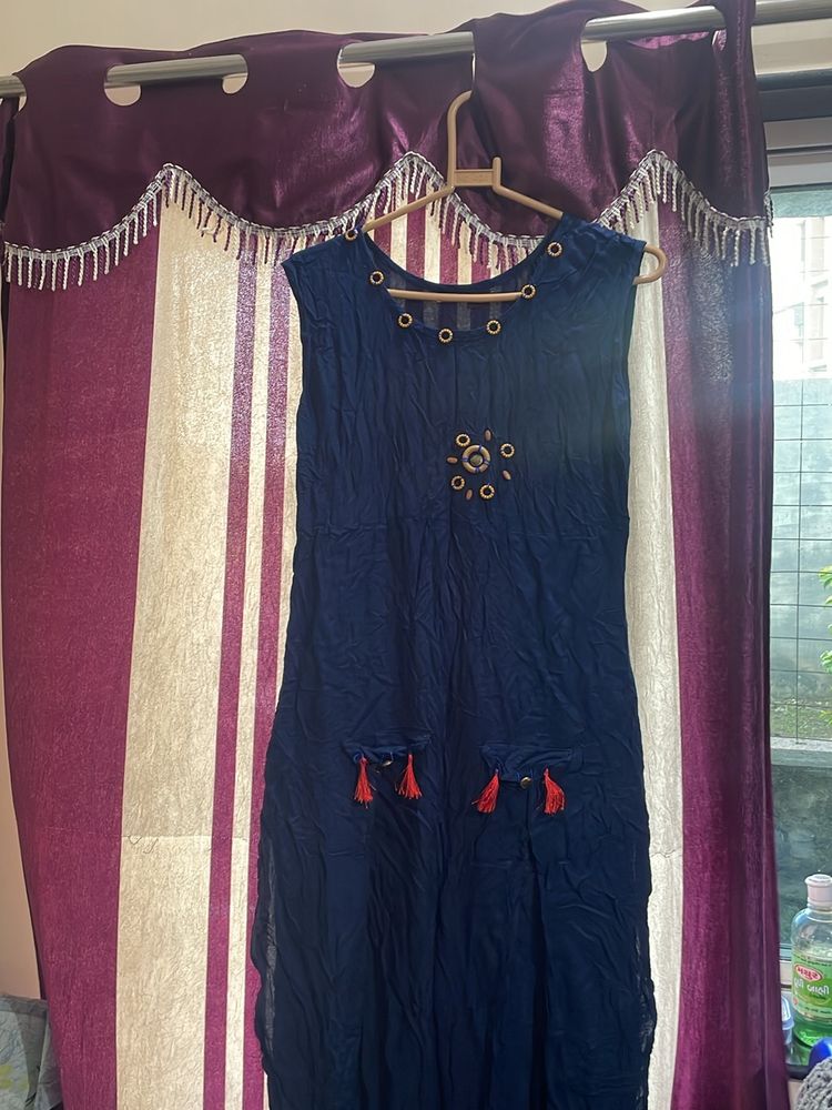 Navy Blue Stylish Kurti