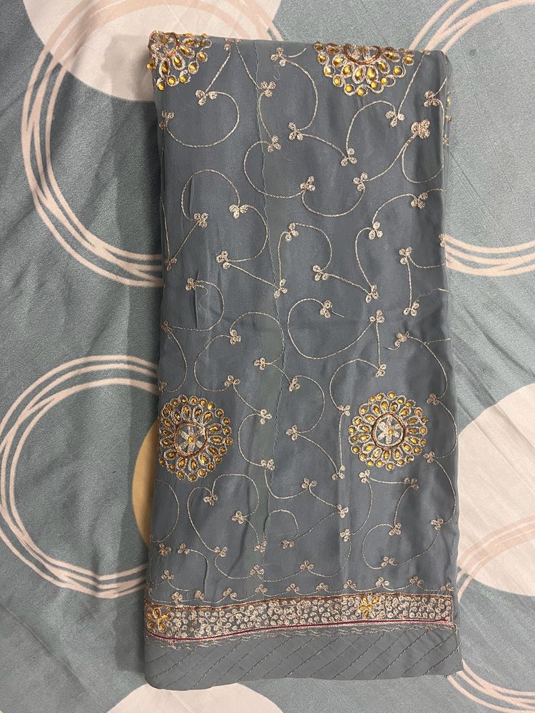 Gray color stitched Rajputi poshak