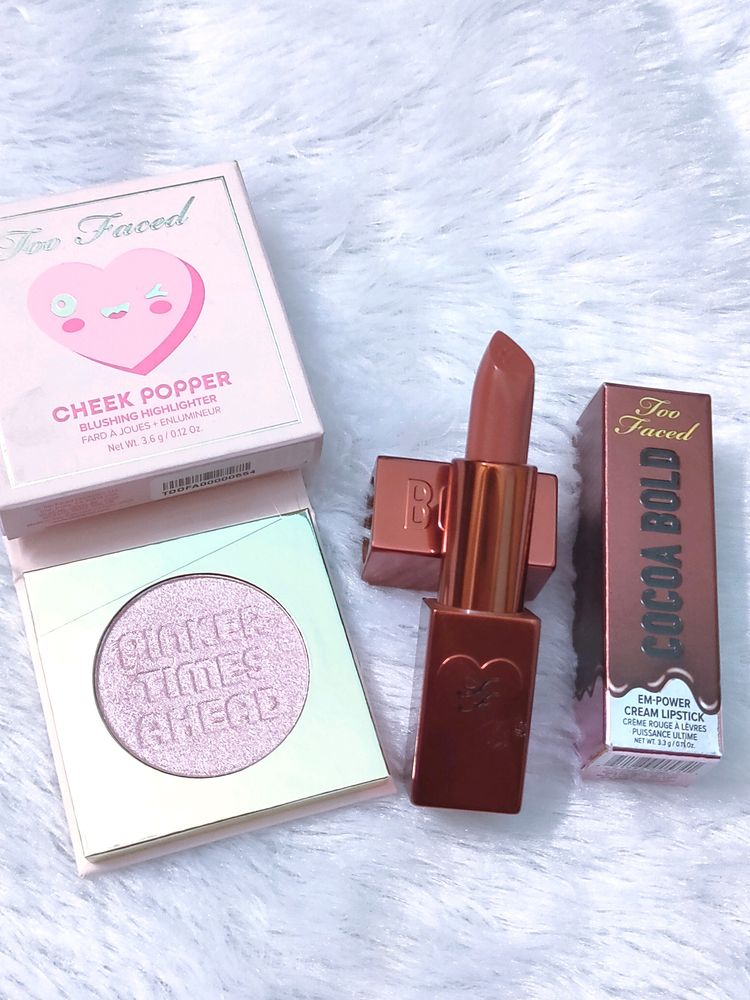 Too Faced Lip Stick And Blush Highlighter