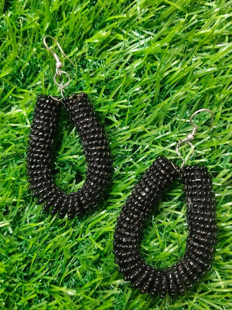 Black Bead Earrings